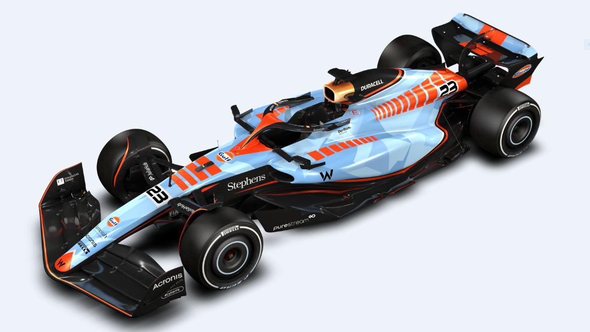 Williams unveil winning Gulf livery design for three flyaway races in 2023